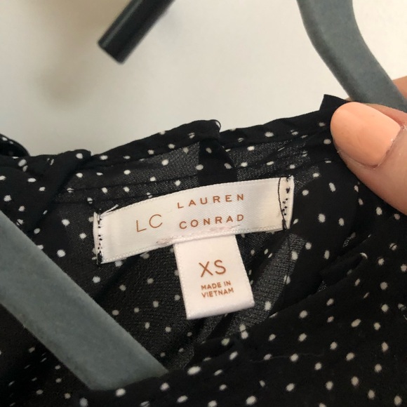 Black and White Polka Dot Blouse with Bow Detail - Picture 4 of 4